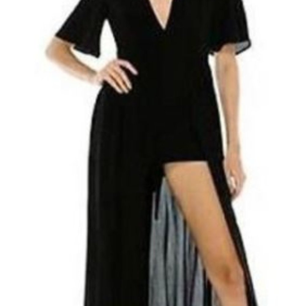Black Kimono Maxi Romper - Picture 4 of 5